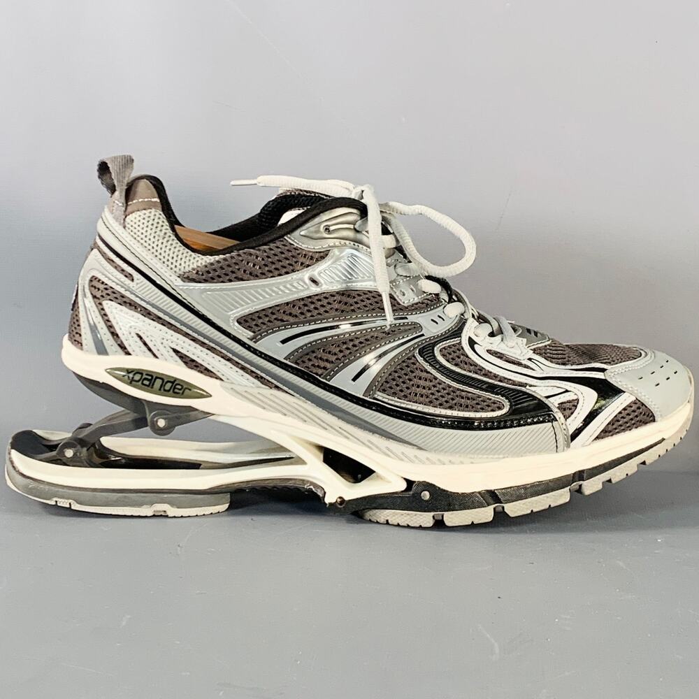 BALENCIAGA Size 10 X-Pander Grey Black Color Block Nylon Athletic Sneakers - Picture 2 of 8